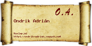 Ondrik Adrián névjegykártya