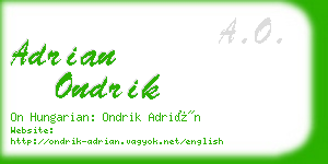 adrian ondrik business card